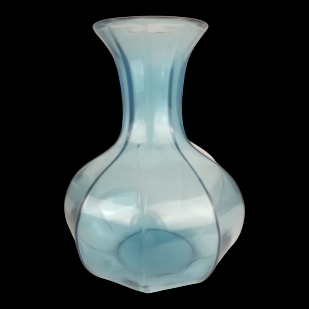Vintage Tiara Aqua Light Blue Colonial Vase 8” Tall Indiana Glass Water Bulb